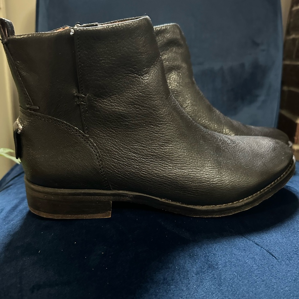 Franco Sarto Black Leather Ankle Boots NEW